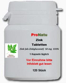 ProNatu 120 Zinc Tablets 50 mg (Vegetarian)
